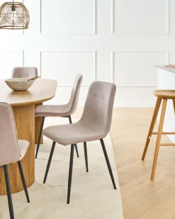 Set di 4 sedie da pranzo TUSCOLA Tessuto Beige