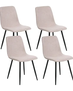 Set di 4 sedie da pranzo TUSCOLA Tessuto Beige