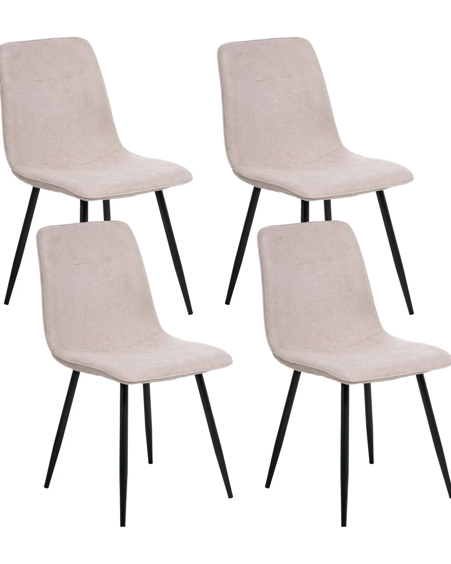 Set di 4 sedie da pranzo TUSCOLA Tessuto Beige