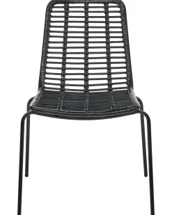 Set di 2 sedie da pranzo TAOS Rattan Nero