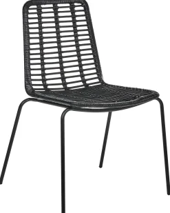 Set di 2 sedie da pranzo TAOS Rattan Nero