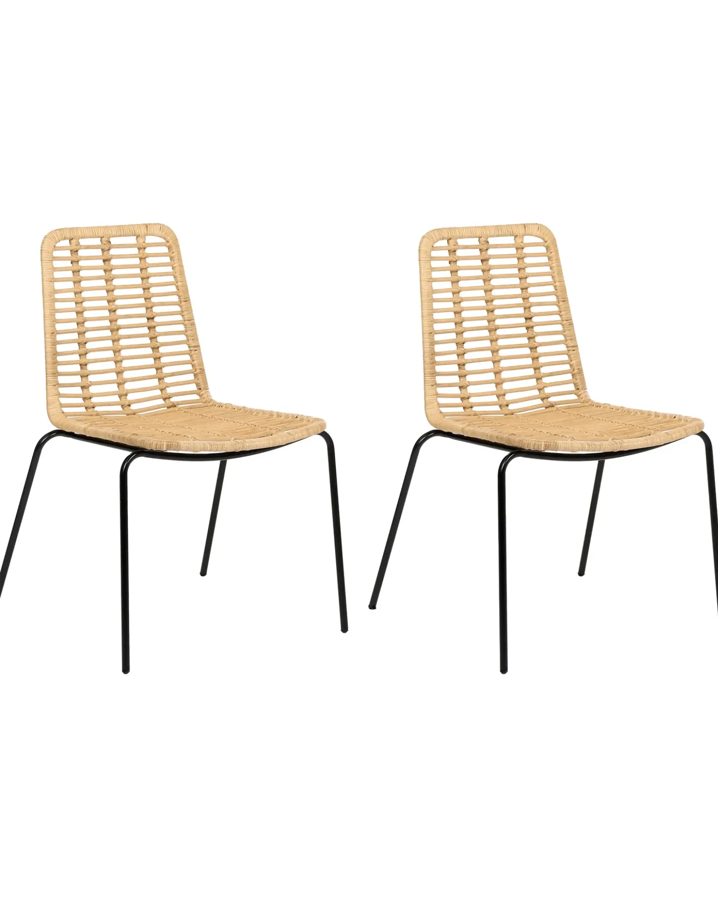 Set di 2 sedie da pranzo TAOS Rattan Naturale