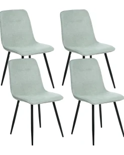 Set di 4 sedie da pranzo TUSCOLA Tessuto Verde chiaro