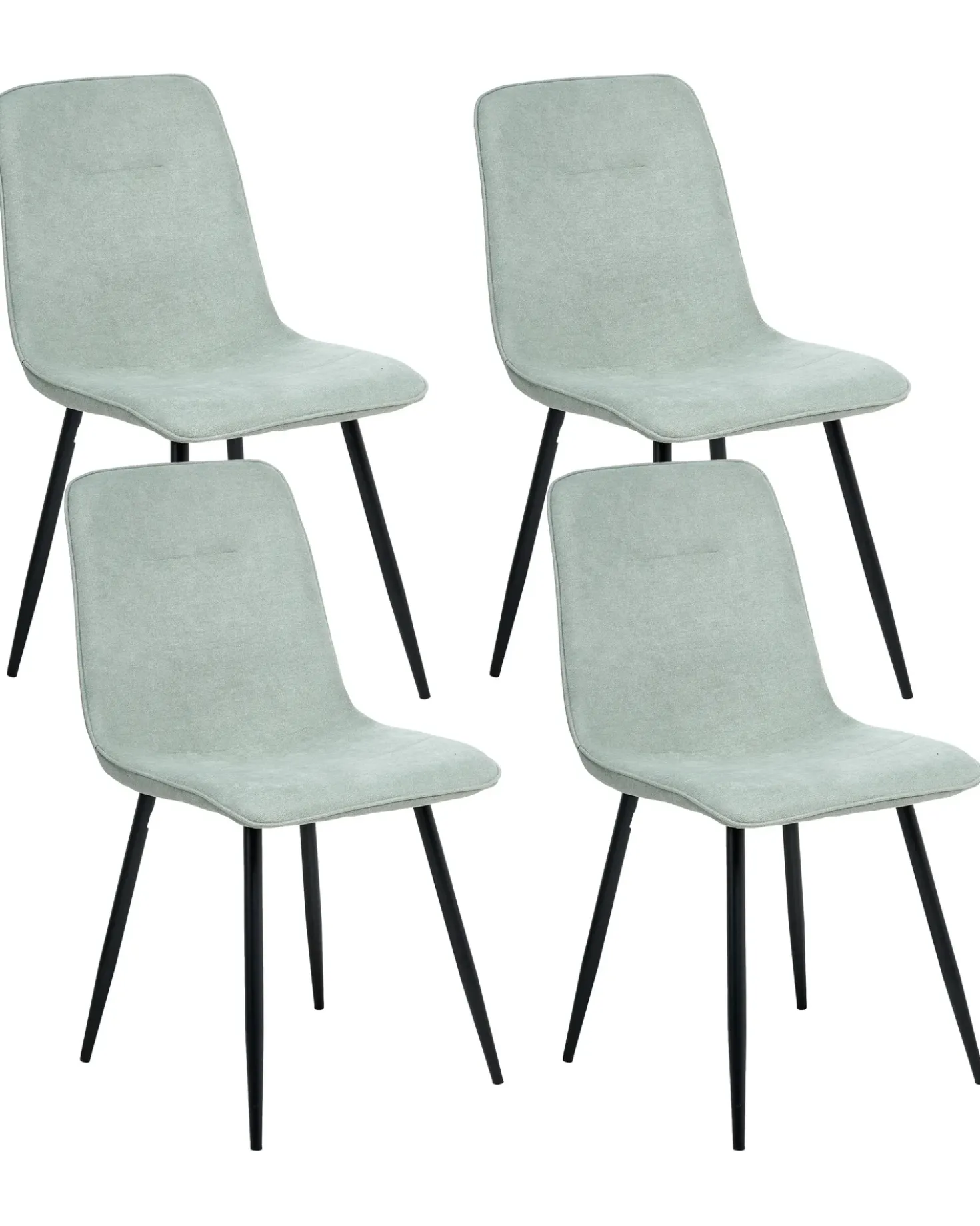 Set di 4 sedie da pranzo TUSCOLA Tessuto Verde chiaro