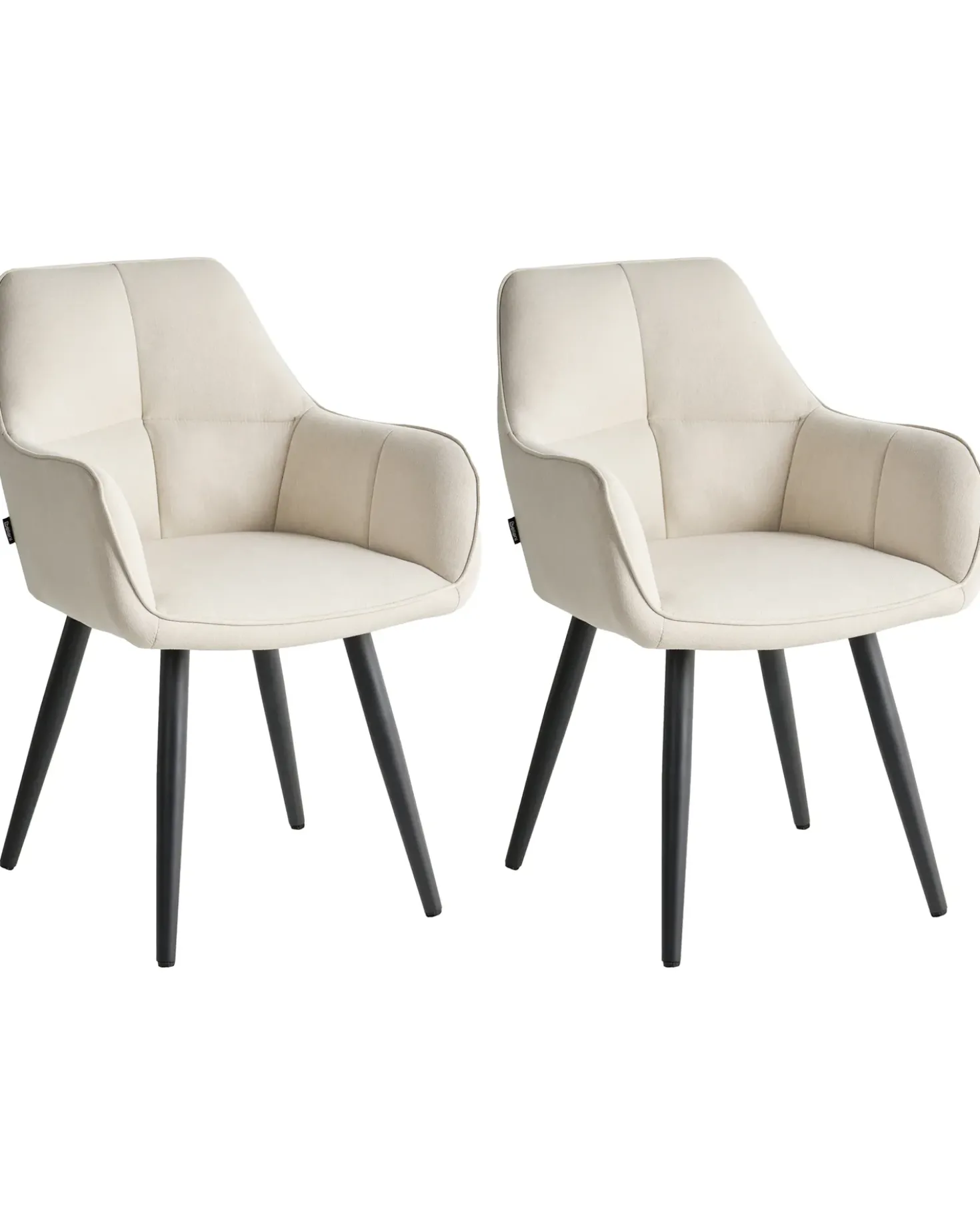 Set di 2 sedie da pranzo TIRANO Lino sintetico Beige chiaro