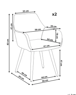 Set di 2 sedie da pranzo TIRANO Lino sintetico Beige chiaro