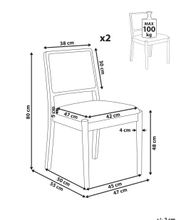 Set di 2 sedie da pranzo TAMARAC Legno Nero