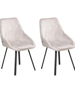 Set di 2 sedie da pranzo TERLTON Velluto Beige chiaro