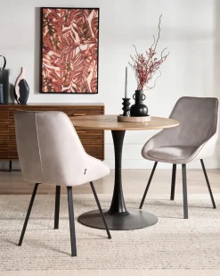 Set di 2 sedie da pranzo TERLTON Velluto Beige chiaro