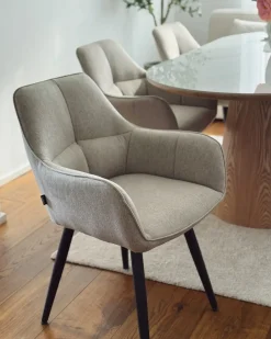 Set di 2 sedie da pranzo TIRANO Lino sintetico Beige