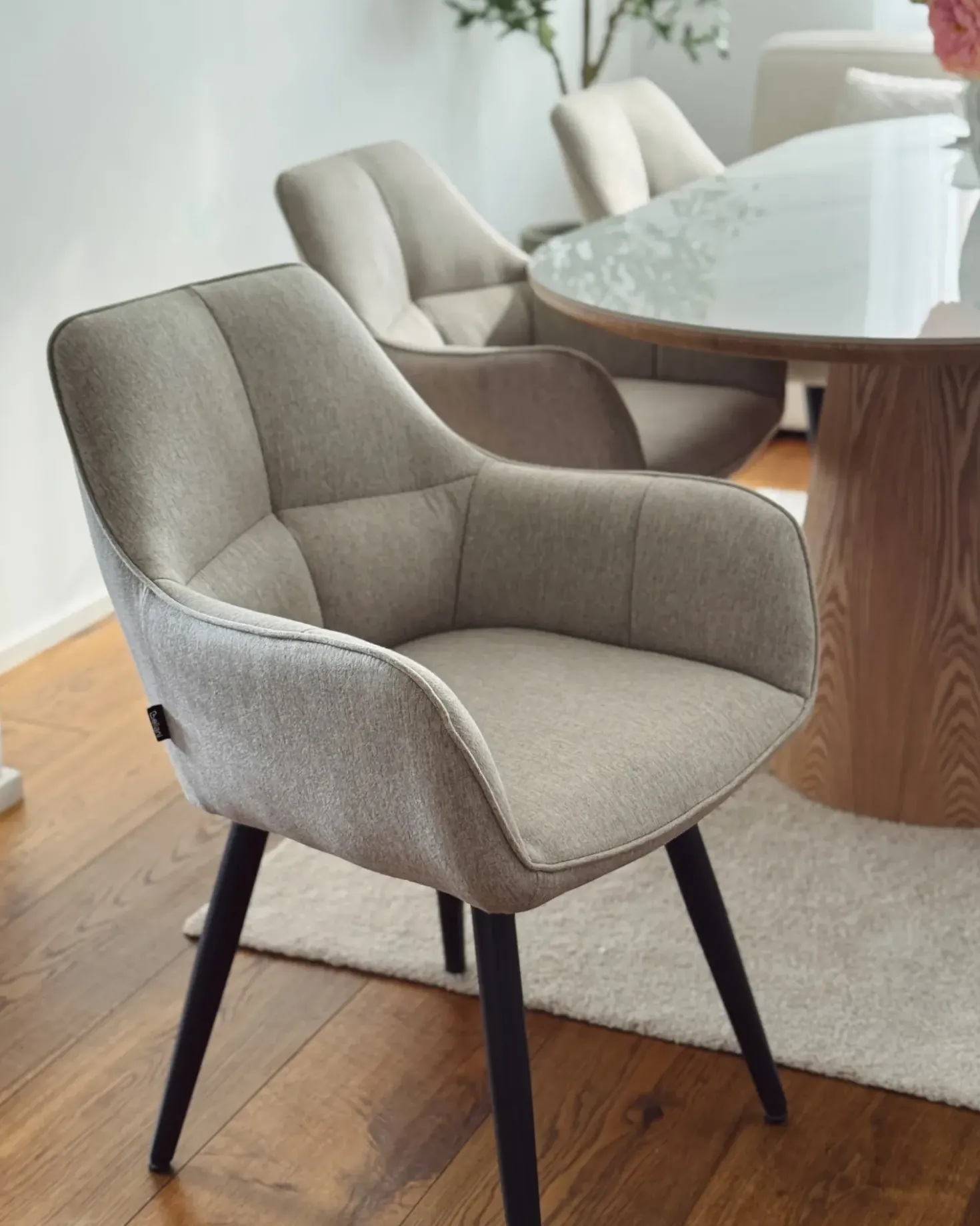 Set di 2 sedie da pranzo TIRANO Lino sintetico Beige