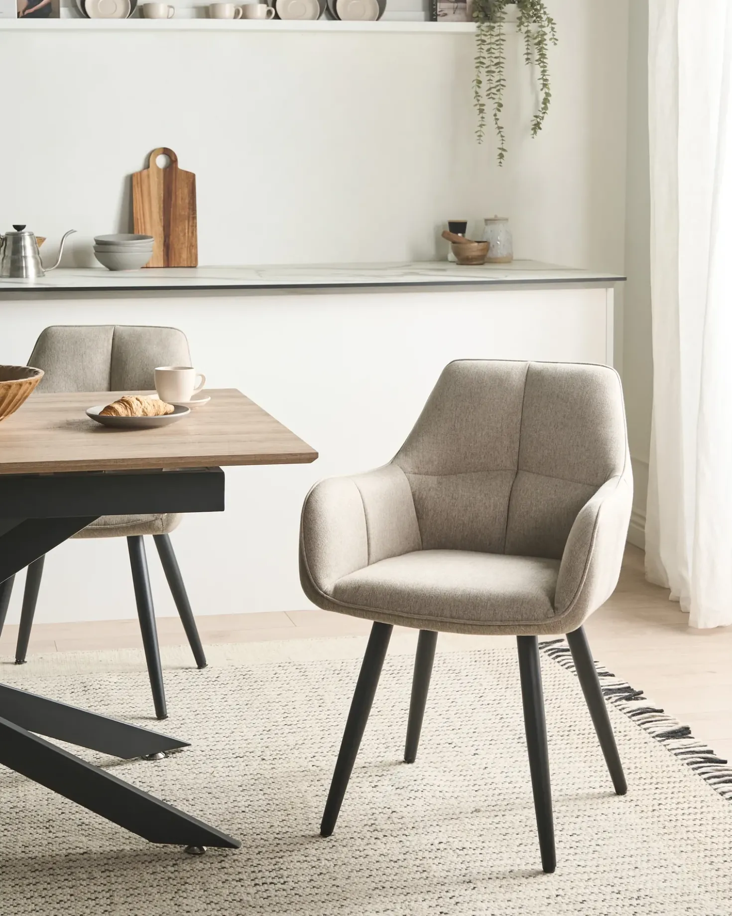Set di 2 sedie da pranzo TIRANO Lino sintetico Beige