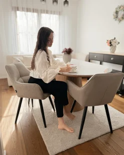 Set di 2 sedie da pranzo TIRANO Lino sintetico Beige