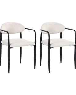 Set di 2 sedie da pranzo TANEVIK Tessuto Beige chiaro