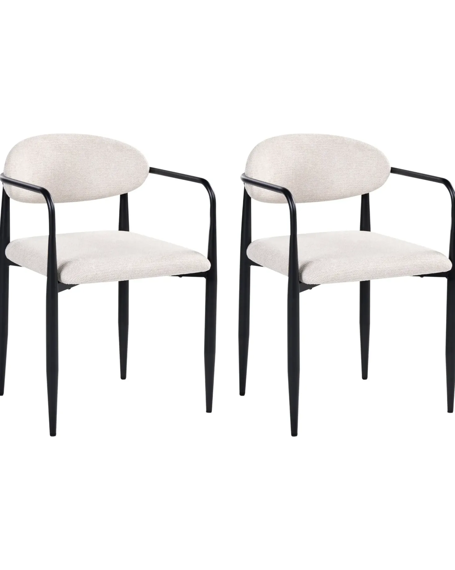 Set di 2 sedie da pranzo TANEVIK Tessuto Beige chiaro
