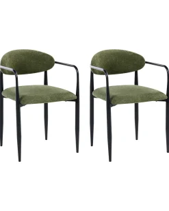 Set di 2 sedie da pranzo TANEVIK Tessuto Verde