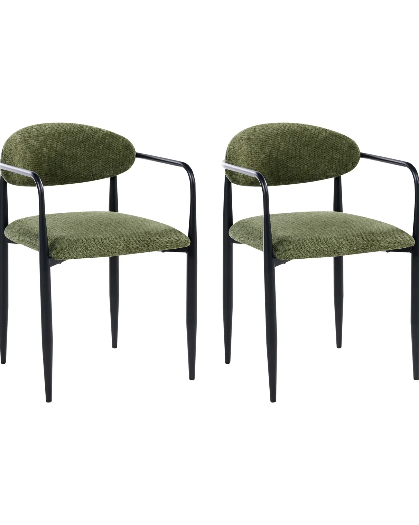 Set di 2 sedie da pranzo TANEVIK Tessuto Verde