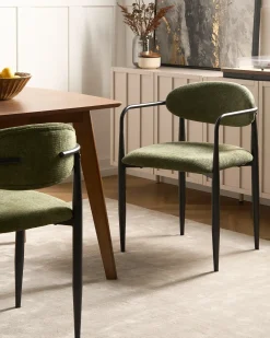 Set di 2 sedie da pranzo TANEVIK Tessuto Verde