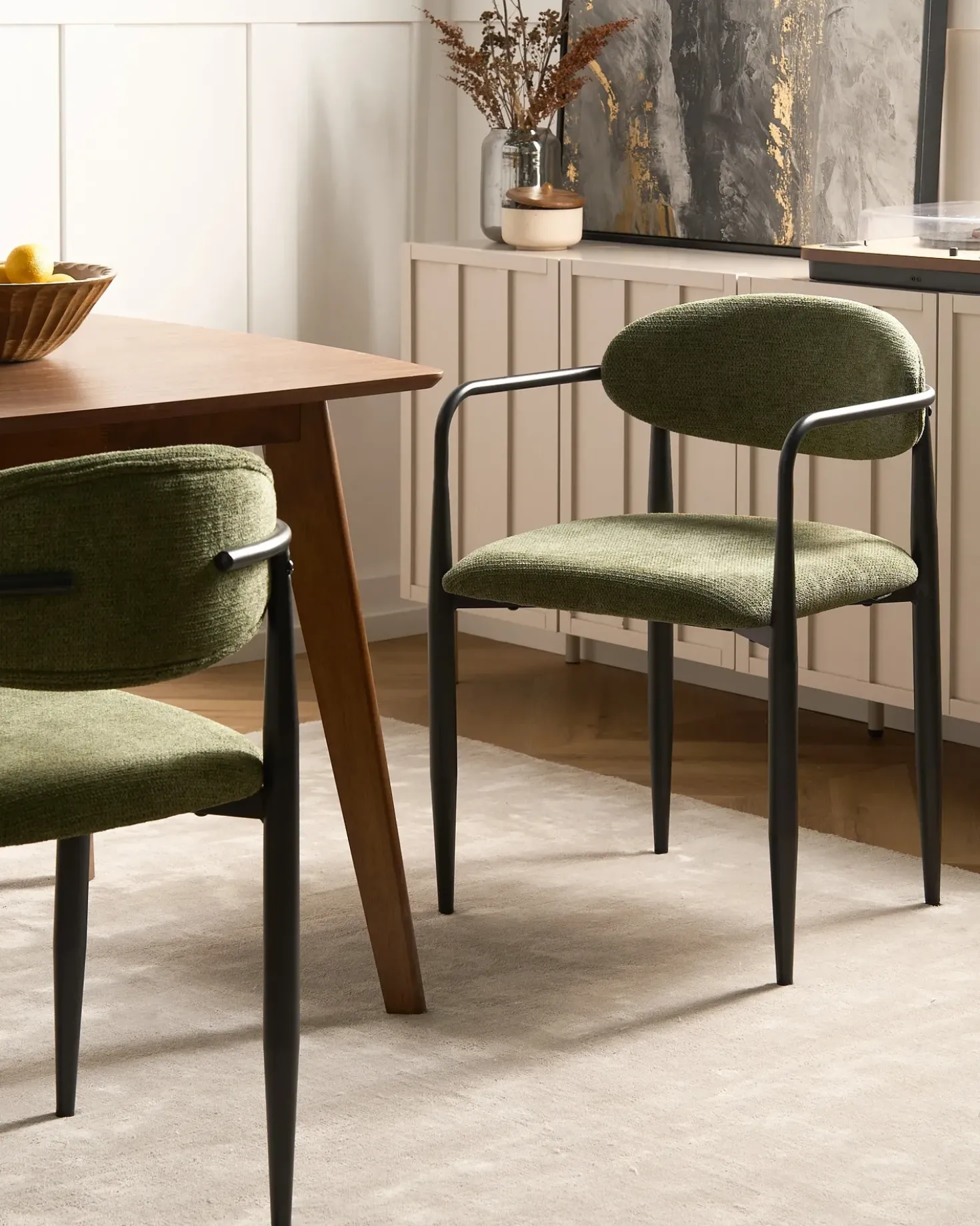 Set di 2 sedie da pranzo TANEVIK Tessuto Verde