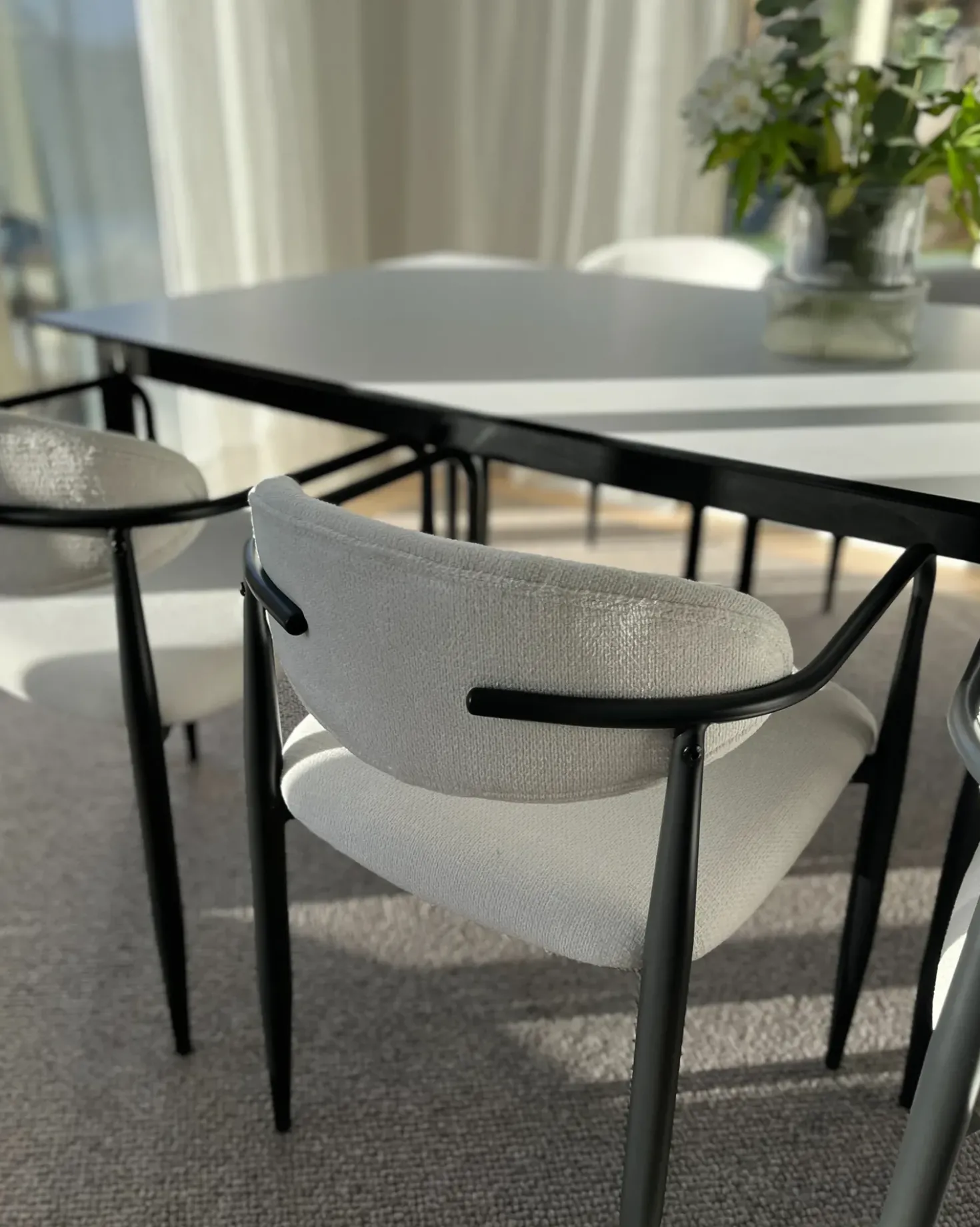Set di 2 sedie da pranzo TANEVIK Tessuto Bianco sporco
