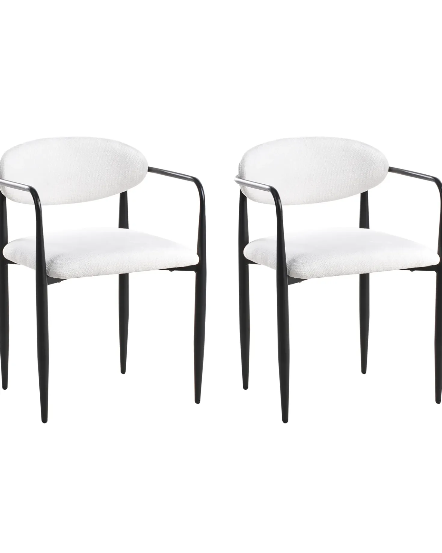 Set di 2 sedie da pranzo TANEVIK Tessuto Bianco sporco