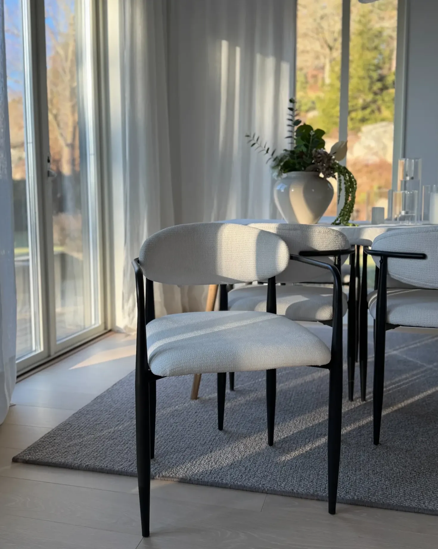 Set di 2 sedie da pranzo TANEVIK Tessuto Bianco sporco
