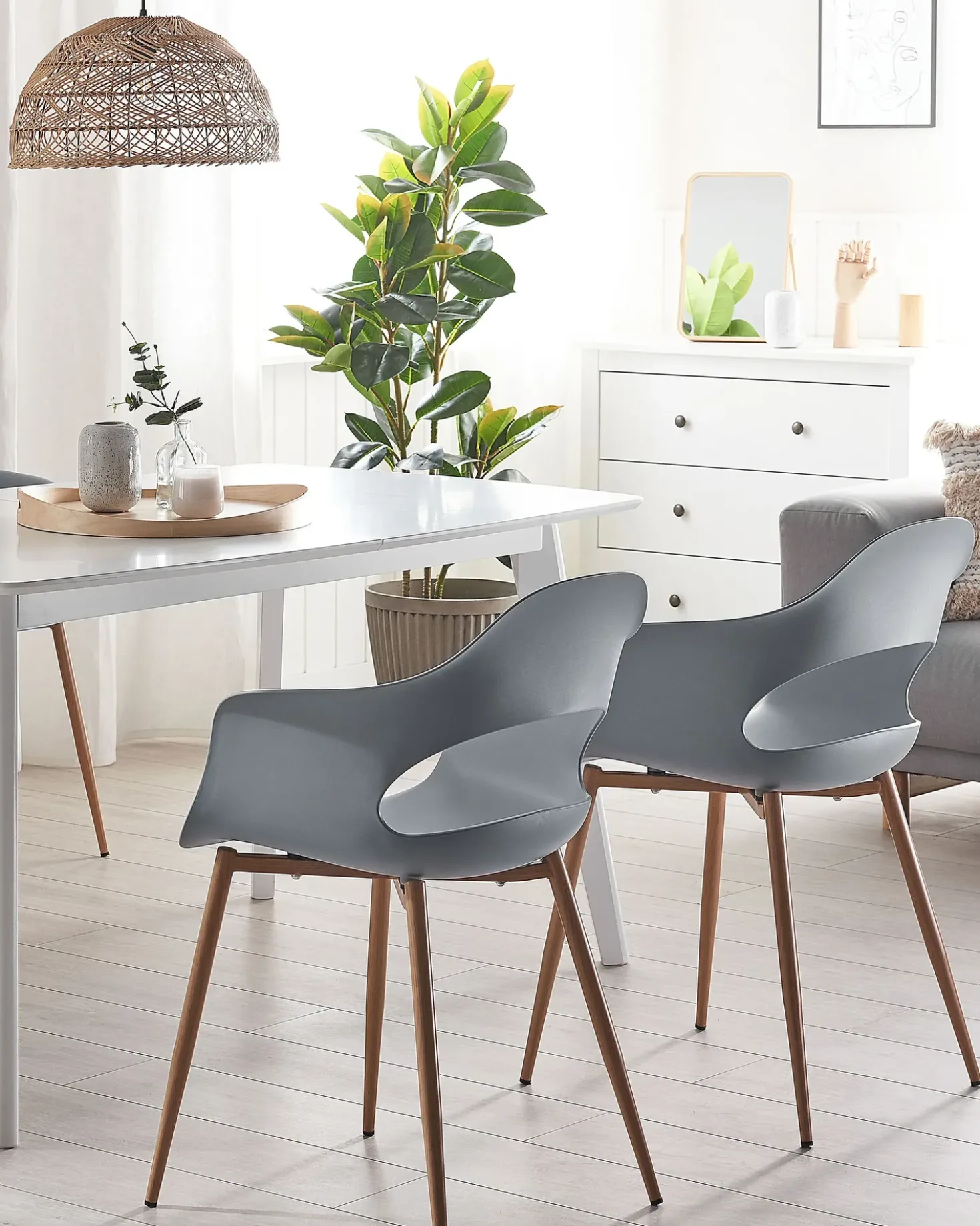 Set di 2 sedie da pranzo UTICA Grigio chiaro