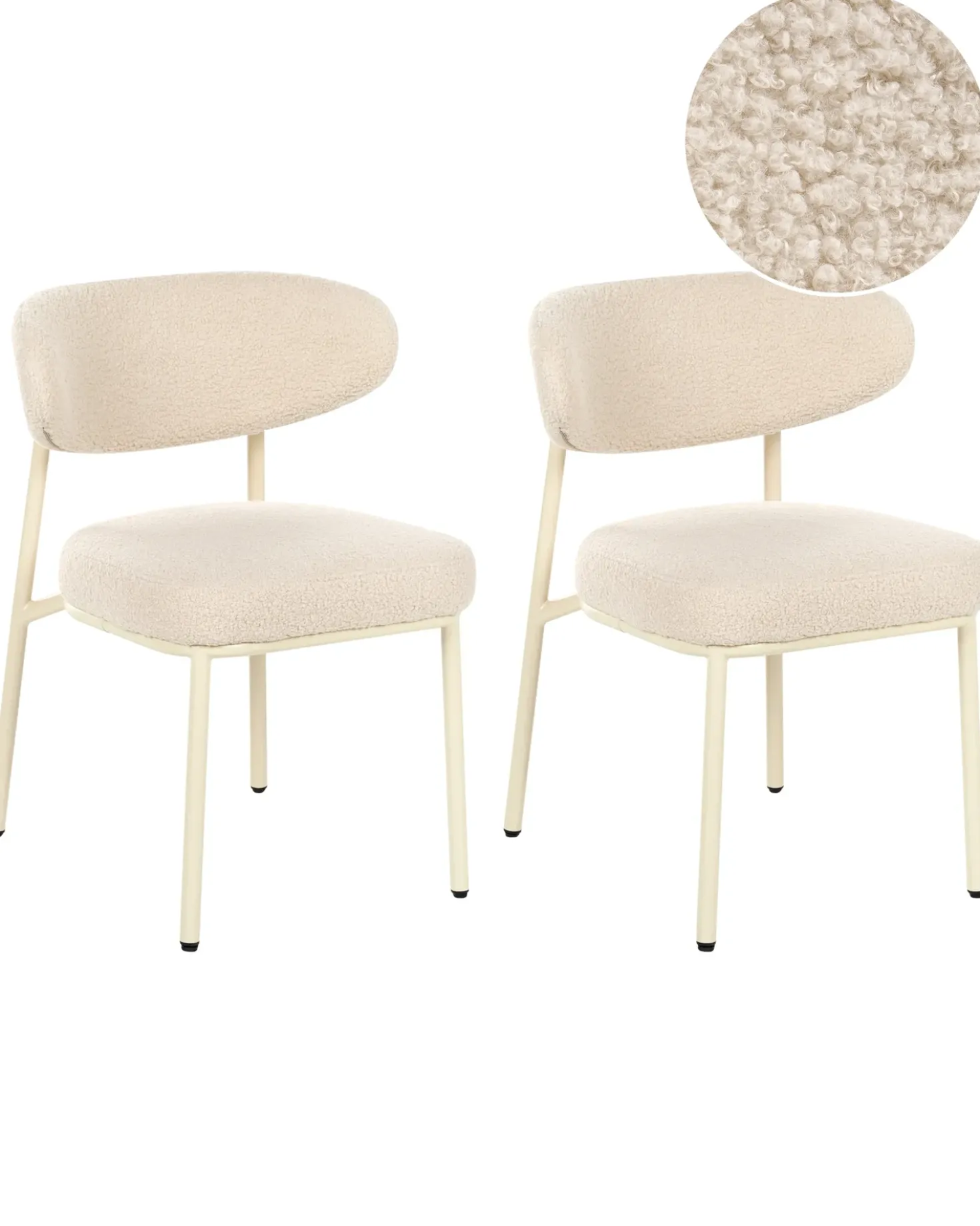 Set di 2 sedie da pranzo UNITY Bouclé Beige chiaro