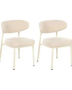 Set di 2 sedie da pranzo UNITY Bouclé Beige chiaro