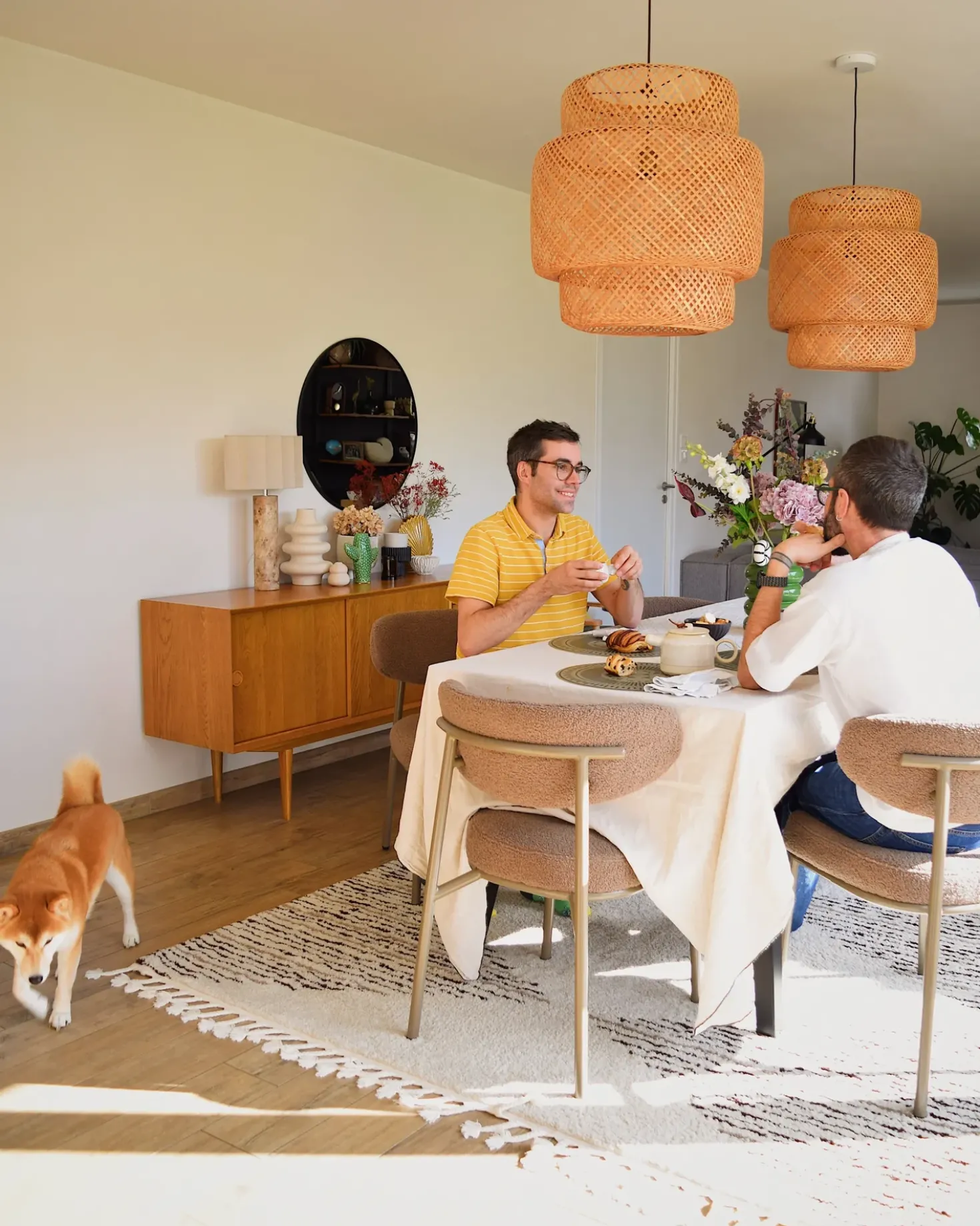 Set di 2 sedie da pranzo UNITY Bouclé Tortora
