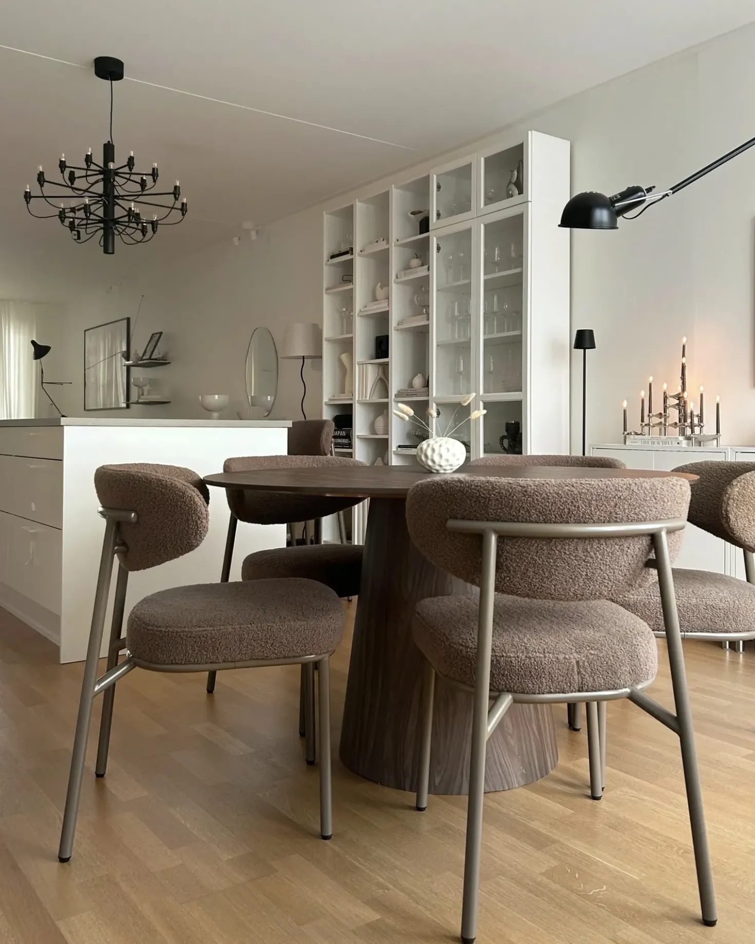 Set di 2 sedie da pranzo UNITY Bouclé Tortora
