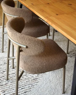 Set di 2 sedie da pranzo UNITY Bouclé Tortora