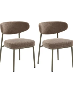 Set di 2 sedie da pranzo UNITY Bouclé Tortora