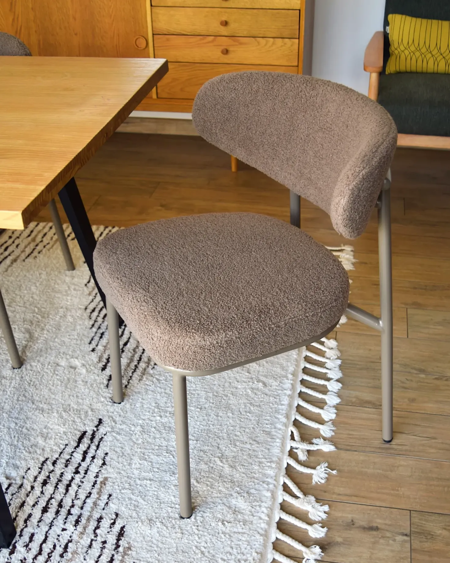 Set di 2 sedie da pranzo UNITY Bouclé Tortora