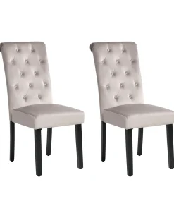 Set di 2 sedie da pranzo VELVA Velluto Grigio
