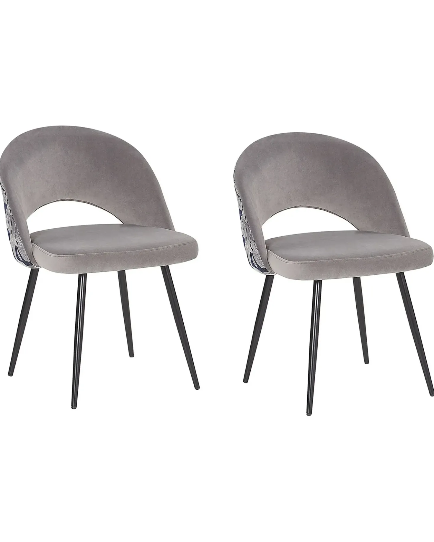Set di 2 sedie da pranzo VIVIAN Velluto Grigio