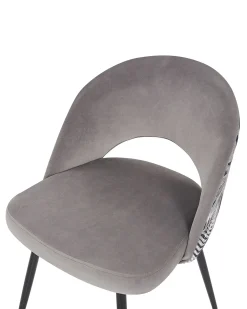 Set di 2 sedie da pranzo VIVIAN Velluto Grigio
