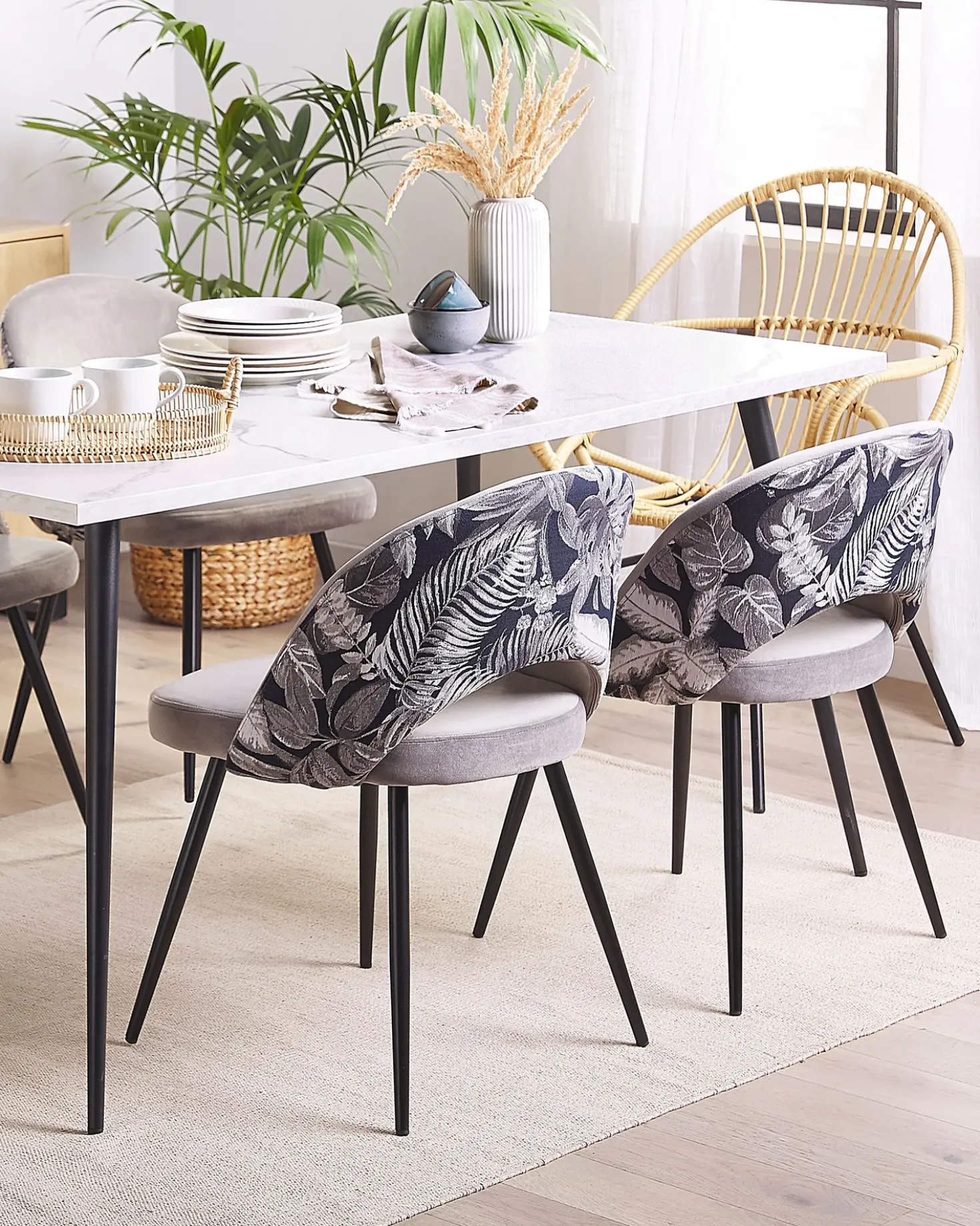 Set di 2 sedie da pranzo VIVIAN Velluto Grigio
