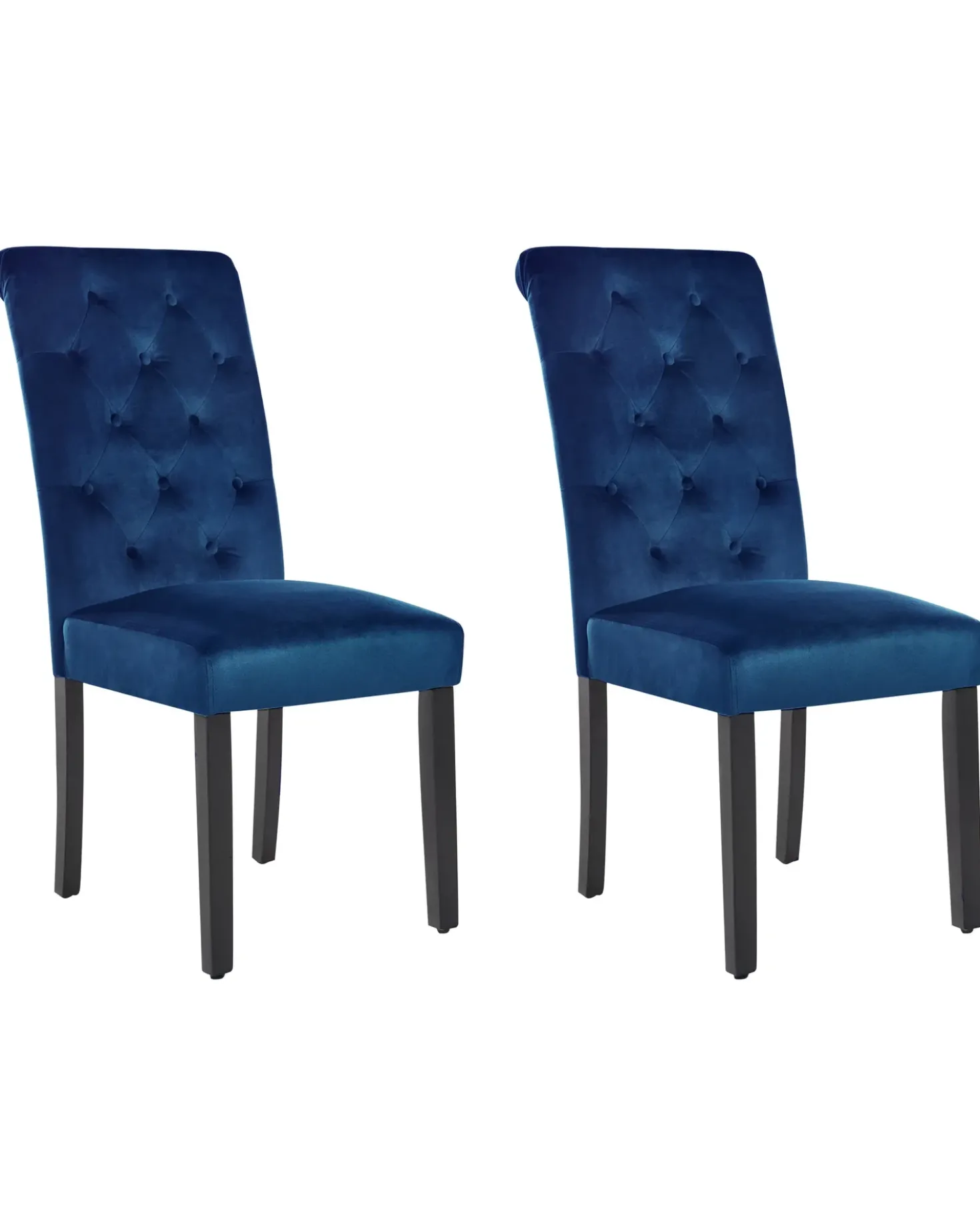 Set di 2 sedie da pranzo VELVA Velluto Blu scuro
