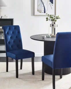 Set di 2 sedie da pranzo VELVA Velluto Blu scuro