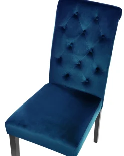 Set di 2 sedie da pranzo VELVA Velluto Blu scuro