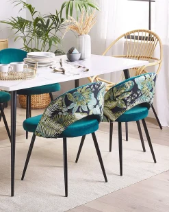 Set di 2 sedie da pranzo VIVIAN Velluto Blu oltremare
