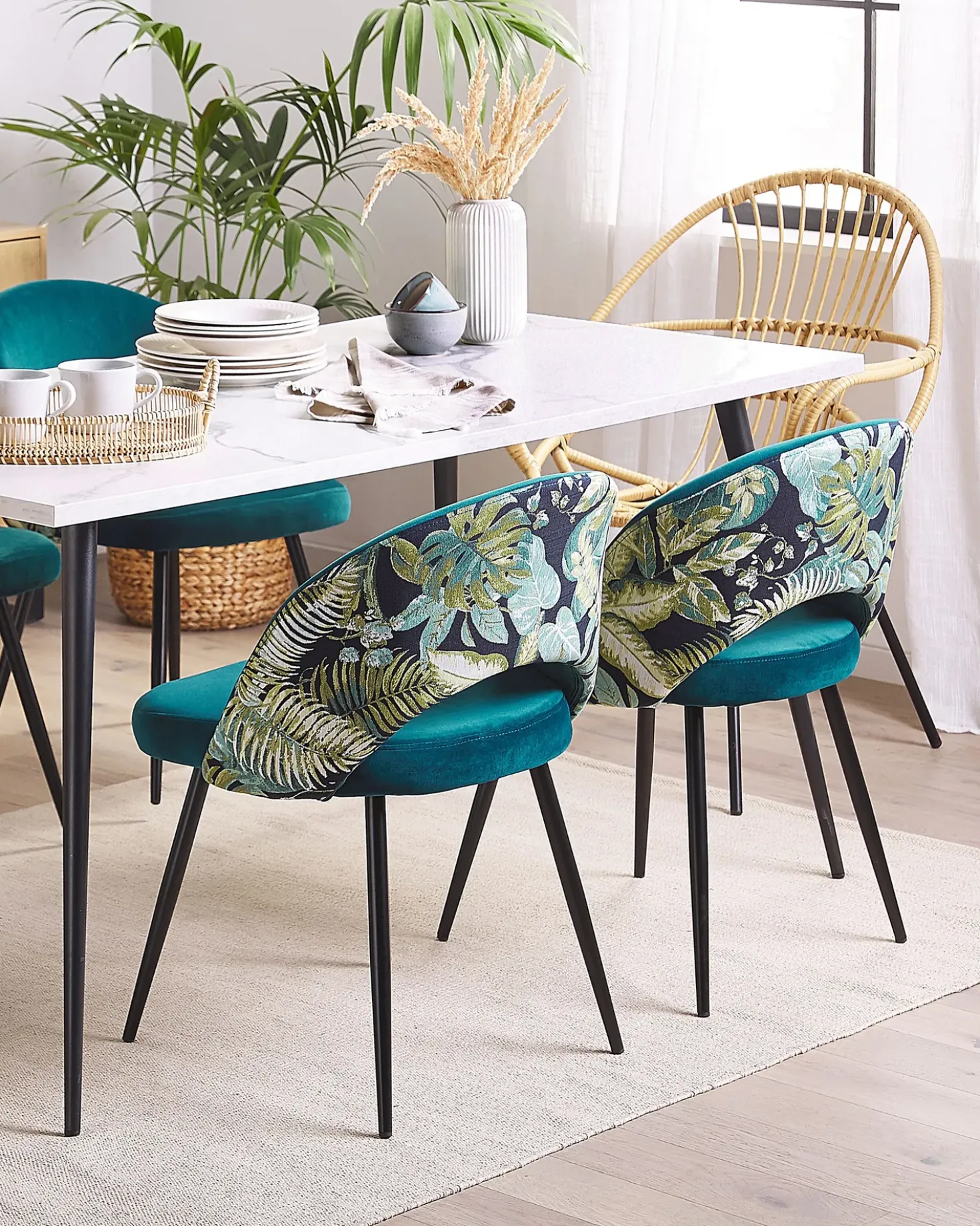 Set di 2 sedie da pranzo VIVIAN Velluto Blu oltremare