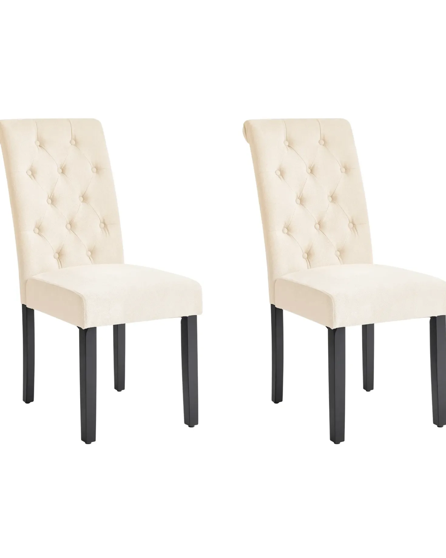 Set di 2 sedie da pranzo VELVA Tessuto Beige chiaro