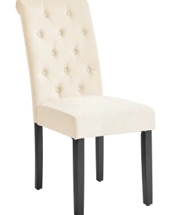 Set di 2 sedie da pranzo VELVA Tessuto Beige chiaro