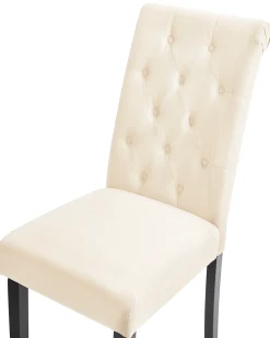 Set di 2 sedie da pranzo VELVA Tessuto Beige chiaro