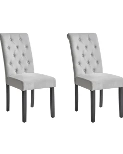 Set di 2 sedie da pranzo VELVA Tessuto Grigio