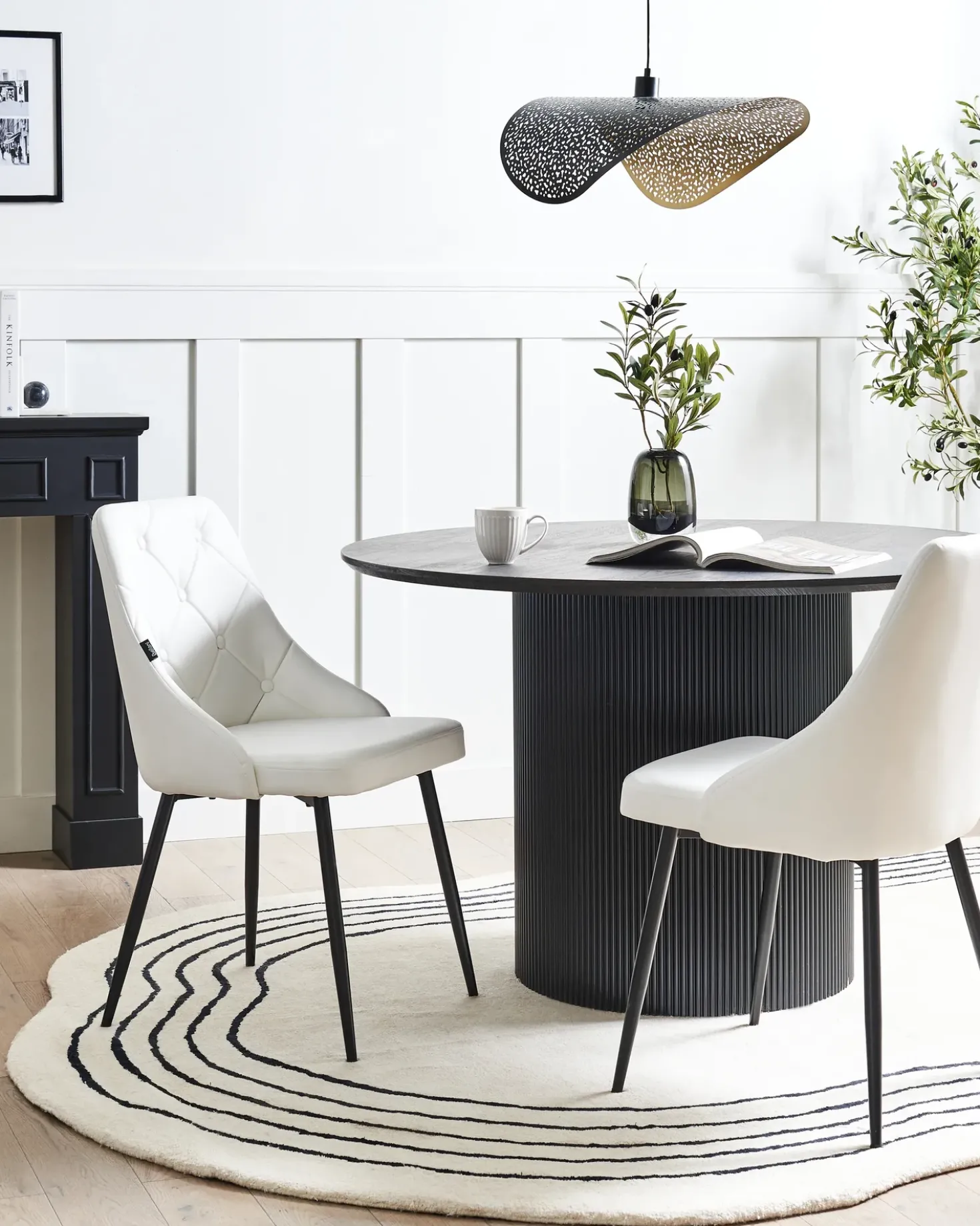 Set di 2 sedie da pranzo VALERIE Pelle sintetica Bianco