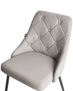 Set di 2 sedie da pranzo VALERIE Pelle sintetica Grigio chiaro