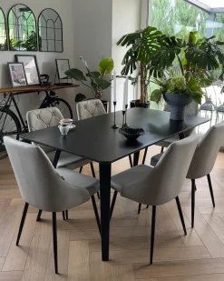 Set di 2 sedie da pranzo VALERIE Pelle sintetica Grigio chiaro